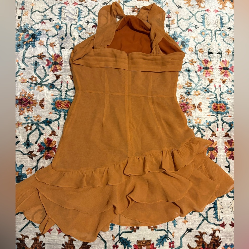Kendall + Kylie Rust Orange Ruffle Dress - Picture 5 of 6
